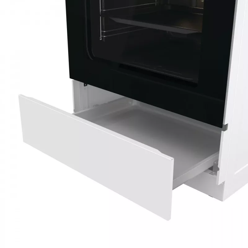 Wolnostojąca kuchenka gazowa Gorenje GG6A10WFFM, biała, płyta 4-palnikowa, piekarnik gazowy 72 L, przednie pokrętła sterujące