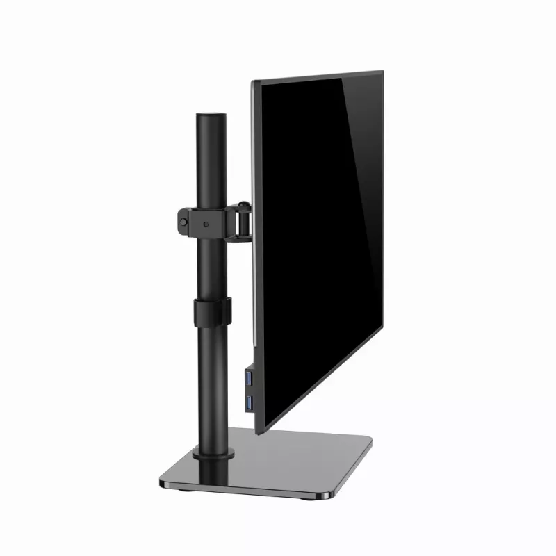 Wolnostojący uchwyt biurkowy GEMBIRD MS-D1ST-03 z pełnym zakresem ruchu do monitorów 17–32 cale, stal, czarny, VESA 75x75–100x100, 9 kg