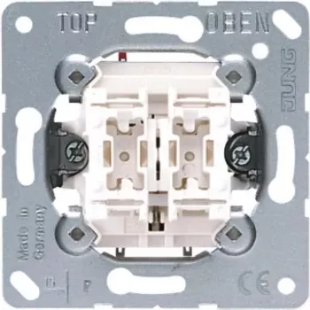 Przełącznik przyciskowy JUNG 535 U, 1-biegunowy (1P), 250 V AC, 10 A, przewodowy, metaliczna biel