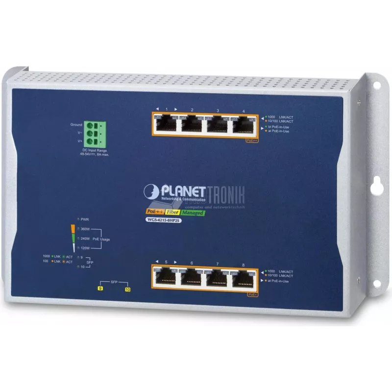 Managed Switch PLANET IP30 4-Port Gigabit Ethernet PoE