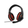 Przewodowy zestaw słuchawkowy do gier GEMBIRD GHS-03 — 20–20000 Hz, kabel 2 m, 250 g, czarno-czerwony