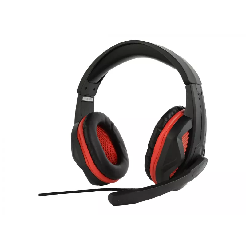 Przewodowy zestaw słuchawkowy do gier GEMBIRD GHS-03 — 20–20000 Hz, kabel 2 m, 250 g, czarno-czerwony