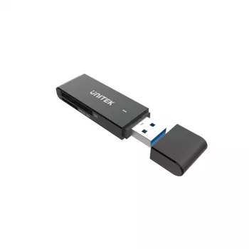 Czytnik kart Unitek Y-9327A USB 3.2 Gen 1 Type-A — MicroSD/SD, 2 gniazda, 5000 Mbit/s, czarny