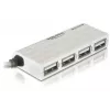 Koncentrator USB DeLOCK 87445 Zewnętrzny 4-portowy 480 Mbit/s Biały