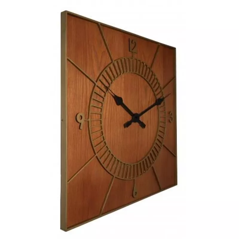 NeXtime klok 3112br Wood Square, 50x50 cm, Ścienny, Brązowy