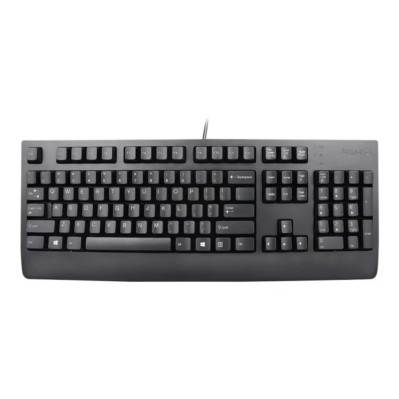 Przewodowa klawiatura pełnowymiarowa Lenovo Preferred Pro II — USB, układ słowacki, czarna, z podpórką pod nadgarstki