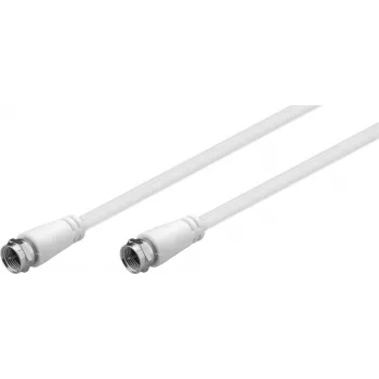 Goobay SAT Antenna Cable (klasa A, >85 dB), 2-krotnie ekranowany, 5 m, biały - wtyk F > wtyk F (w pełni ekranowany) (66624)