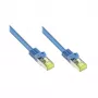 Kabel krosowy RJ45 z przewodem surowym kat. 7 i zabezpieczeniem zatrzasku (RNS®), S/FTP, PiMF, bezhalogenowy, 600 MHz, OFC, niebieski, 30 m, Good Connections® (8070R-300B)