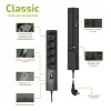 Listwa zasilająca z ochroną przeciwprzepięciową EVER CLASSIC 5x gniazda typu E, 250 V, kabel 1,5 m, 175 J, z przełącznikiem
