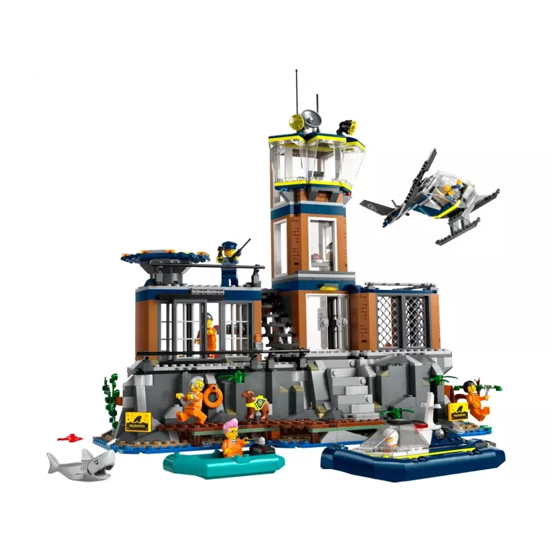 LEGO City Zabawka konstrukcyjna Posterunek policji Wyspa więzienna 60419 — 980 elementów, 7 minifigurek, 370×400×160 mm