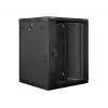 Lanberg ścienna szafa instalacyjna rack 19'' 15U 600x600mm czarna (szklane drzwi)