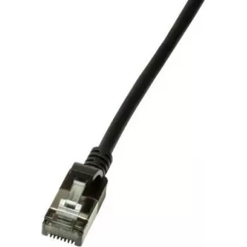 LogiLink CQ9033S Przewód sieciowy RJ45, kabel krosowy CAT 6a U/FTP 1,00 m czarny, bardzo cienki, niepalny