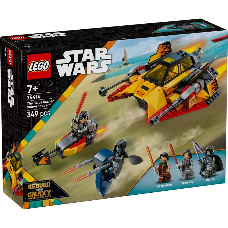 LEGO Star Wars Flame Speeder 75414 zestaw pojazdu śnieżnego — 349 elementów, 3 minifigurki, wiek 7+