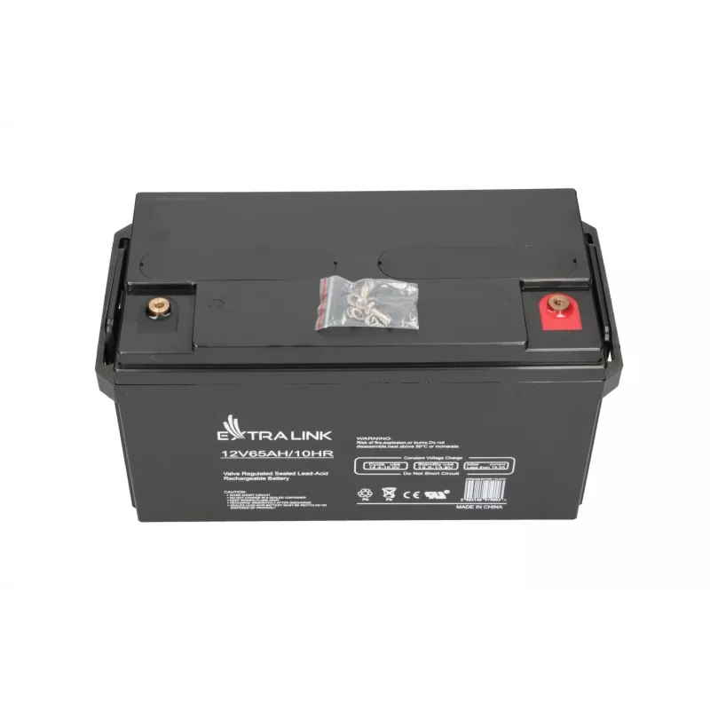 Akumulator szczelny kwasowo-ołowiowy Extralink Accumulator AGM 12V 65Ah, VRLA, czarny, 1 szt.