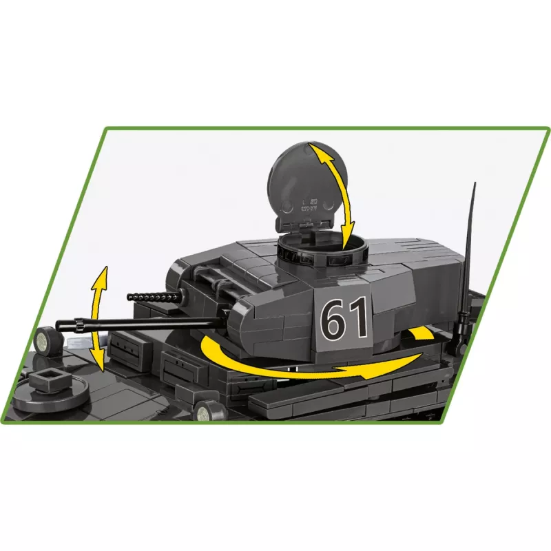 Zestaw konstrukcyjny Cobi Panzerkampfwagen II Ausf. F — 813 elementów, czarny, wiek 9+