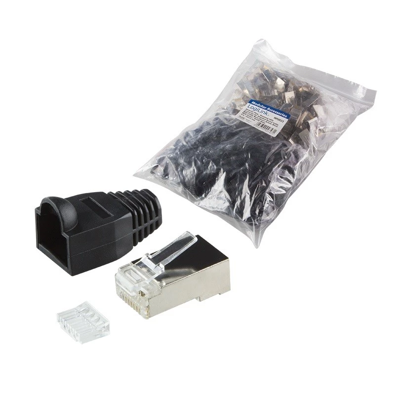 Złącze przewodowe RJ45 LogiLink MP0022 Czarny Przezroczysty