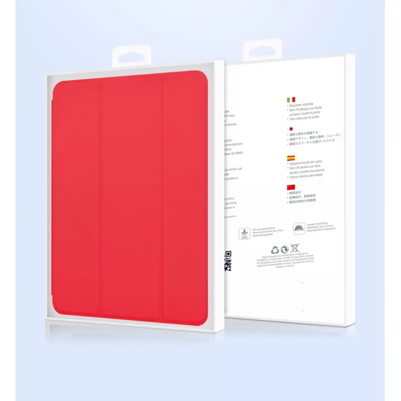 Skórzane etui na tablet Devia do iPad Air 2019 / iPad Pro 10.5 z miejscem na rysik, czerwone