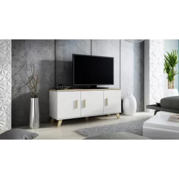 Cama sideboard LOTTA 150 3D Biały + sonoma oak