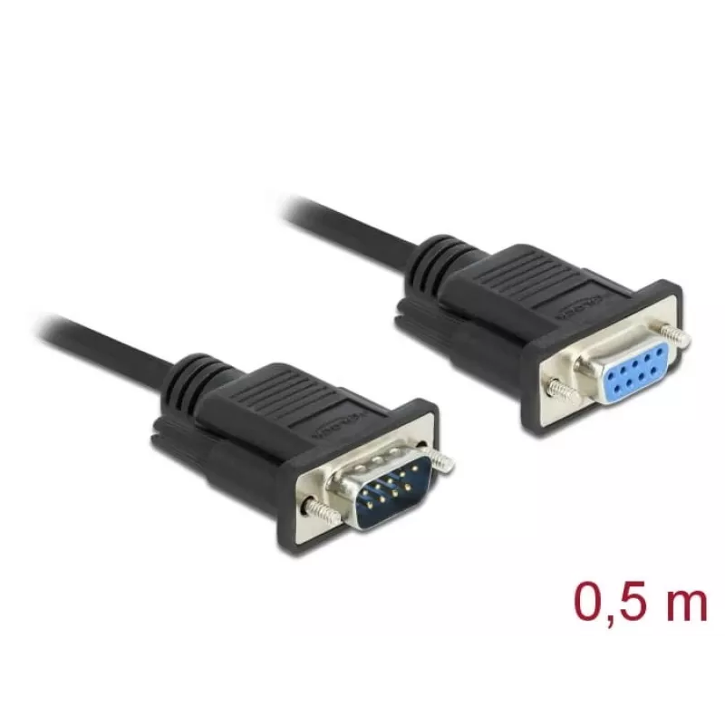 Kabel szeregowy DeLOCK 86613 Czarny 0,5 m RS-232