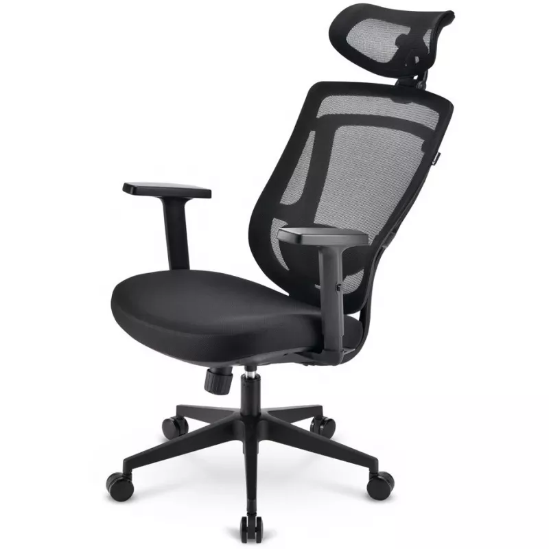 Krzesło biurowe Sharkoon OfficePal C10 — czarny, ergonomiczny design, regulowana wysokość