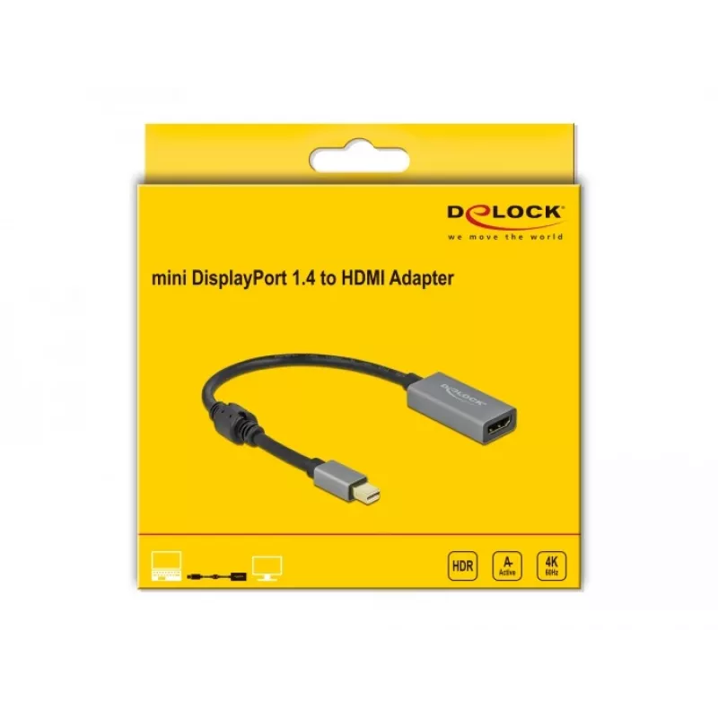 Active mini DisplayPort 1.4 to HDMI Adapter DeLOCK 66570