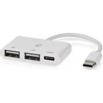 Nedis USB-Hub 1x USB-C™ 1x USB-C™ - 2x USB 2.0 A, 3-Port port(s), USB-poweczerwony