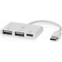 Nedis USB-Hub 1x USB-C™ 1x USB-C™ - 2x USB 2.0 A, 3-Port port(s), USB-poweczerwony