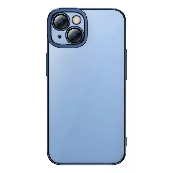 Zestaw etui ochronnego i szkła hartowanego Baseus do iPhone 14 Plus — błyszczący przezroczysty niebieski
