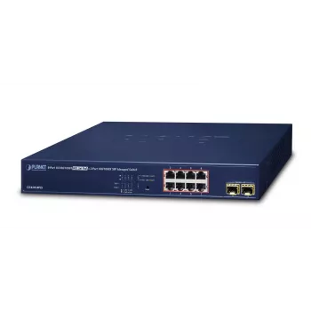 Przełącznik sieciowy PLANET GS-4210-8P2S Zarządzalny Gigabit Ethernet (10/100/1000) Power over Ethernet (PoE) 1U Niebieski