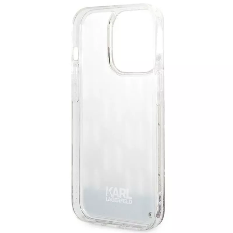 Karl Lagerfeld KLHCP14XLMNMS Etui twarde do iPhone 14 Pro Max 6,7 srebrny / srebrny Liquid Glitter Monogram