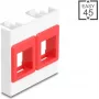 DELOCK Easy 45 Moduł 2x mocowania Keystone 45x45 mm biały/czerwony