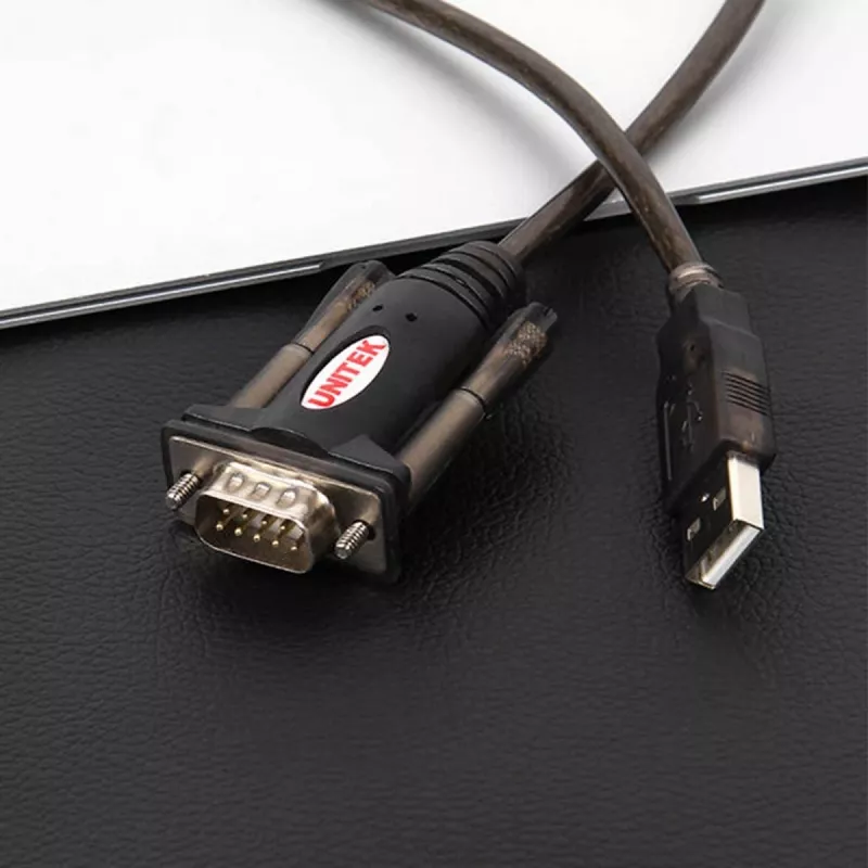 Przewód szeregowy UNITEK Y-105A Czarny 1,5 m USB Type-A DB-9