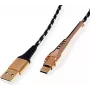 ROLINE 11.02.8920 Kabel USB 1 m USB 2.0 USB A USB C Czarny - Złoty (11.02.8920)