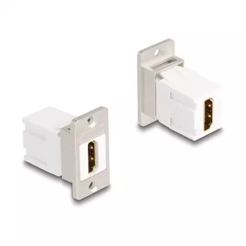 DeLOCK moduł keystone 67166 HDMI płaski srebrny biały