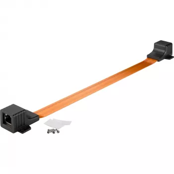 Window Feed-Through Ultra-cienki, RJ45, kabel czarny/miedziany, 30 cm
