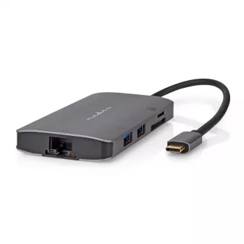Nedis USB Multi-Port-Adapter USB 3.2 Gen1 7-in-1 - USB-C™ Plug, HDMI™ output, Micro SD, RJ45 Socket, SD, USB-C™ Socket, 3x USB-A Socket, 5 Gbps (CCBW64240AT02)