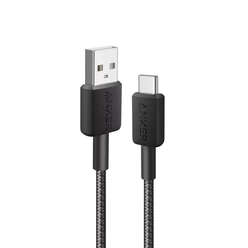 Anker Innovations 322 Kabel USB-A do USB-C Nylon 1,8M Czarny - Kabel - Cyfrowy/Dane