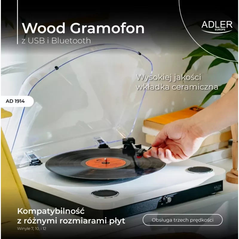 Gramofon AD1914 Biały