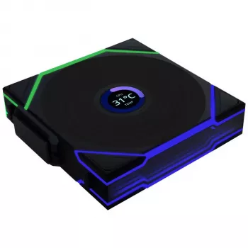 Wentylator obudowy 120 mm ARGB PWM z bezprzewodowym LCD Lian Li UNI FAN TL