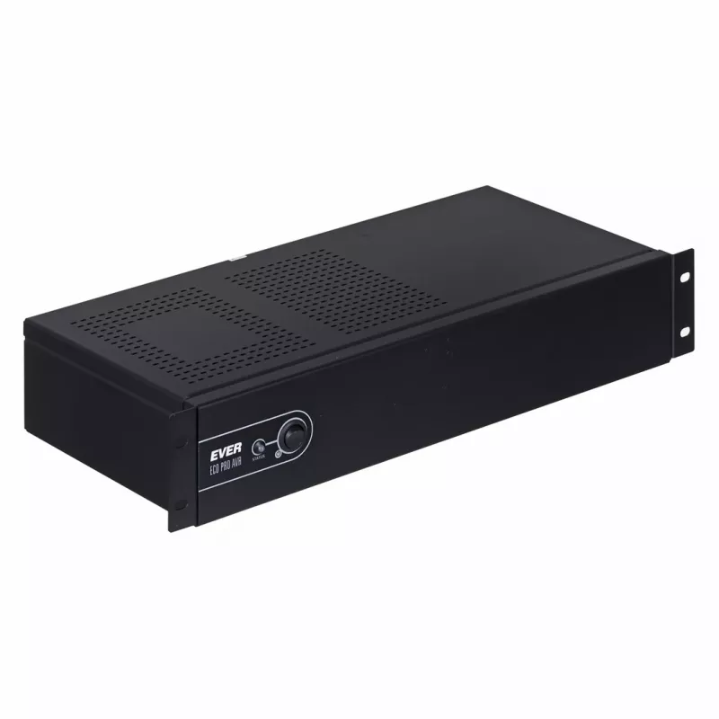 UPS EVER ECO Pro 1200 AVR CDS, line-interactive, montowany w szafie rack, 1,2 kVA (moc wyjściowa 780 W), 2U, 3× C13, USB-B, AVR, VRLA 12 V 5 Ah ×2