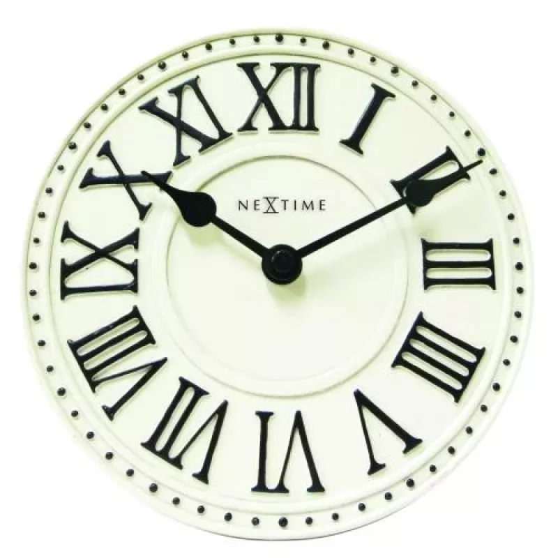 NeXtime klok 5187wi London Table, Ø16 cm, Ścienny, Biały/Czarny+B32