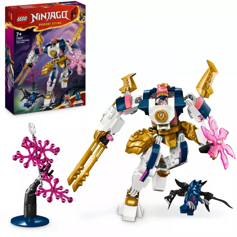LEGO NINJAGO 71807 Sora’s Elemental Tech Mech Rising Building Set