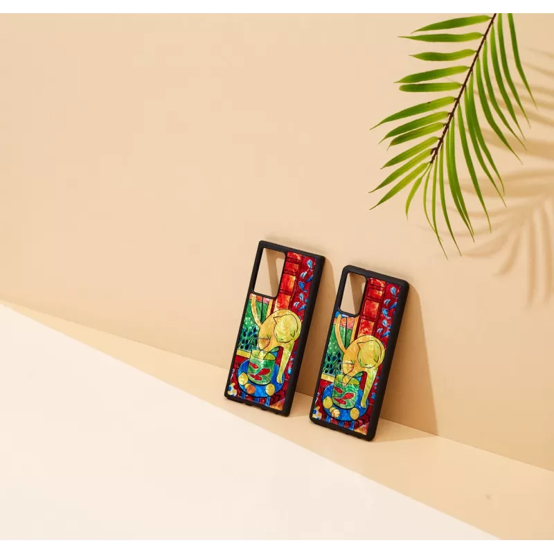 Etui telefoniczne iKins do Samsung Galaxy Note 20 Ultra — wzór kot, czerwona ryba