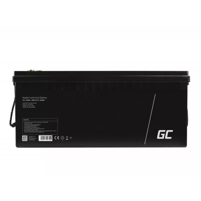 Akumulator pojazdowy zielony Cell AGM33 VRLA AGM 200 Ah 12 V, bezobsługowy, 58 kg