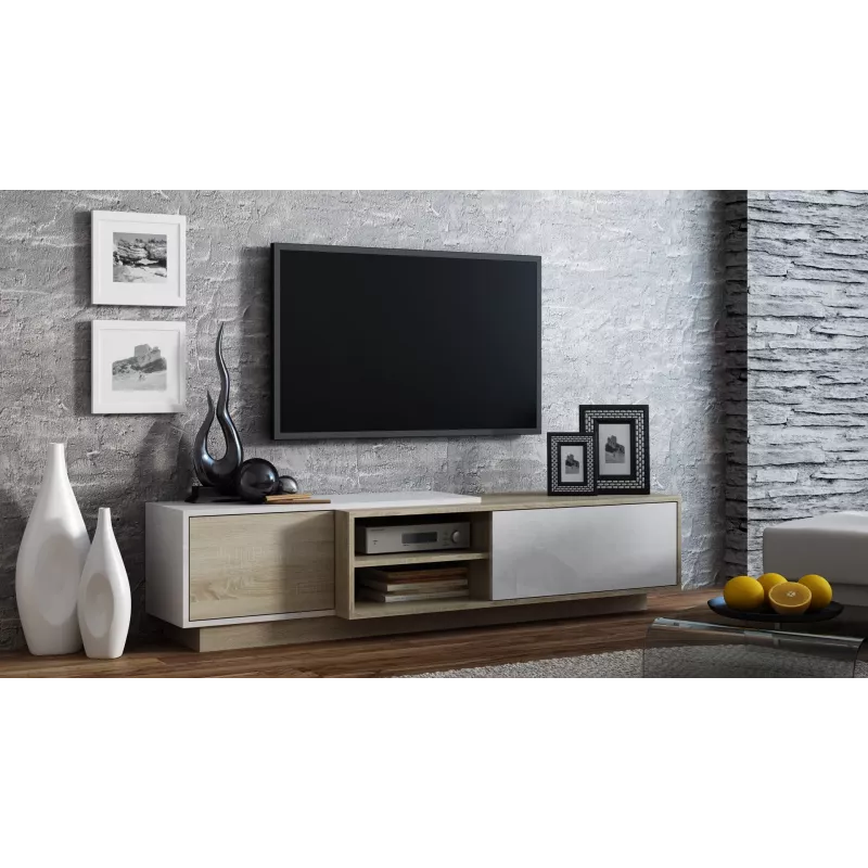 Cama szafka TV SIGMA1 180 dąb dąb sonoma/biały połysk