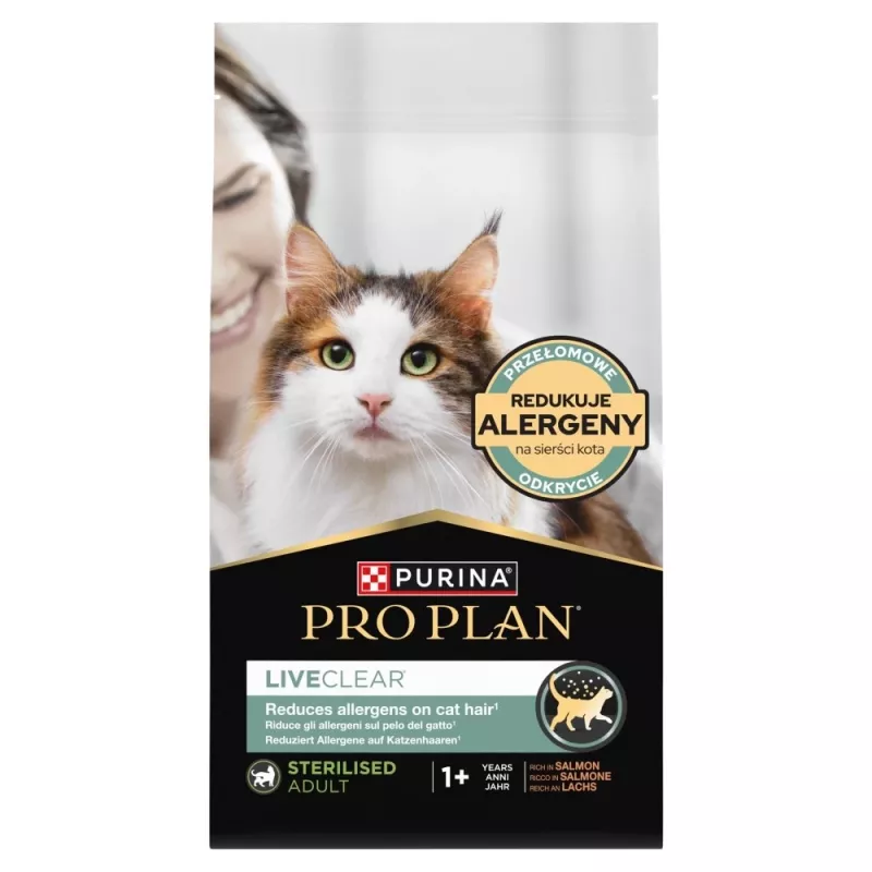 PURINA PRO PLAN LIVECLEAR STERILISED ADULT bogata w łososia 1,4 kg