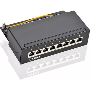 Goobay 62065 - RJ-45 - Cat6a - S/FTP (S-STP) - 22/26 - Czarny - Montaż w szafie rack (62065)