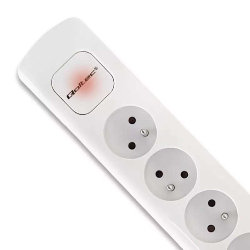 Listwa zasilająca Qoltec 50276 1,8 m 5 gniazd AC wewnątrz pomieszczeń biała