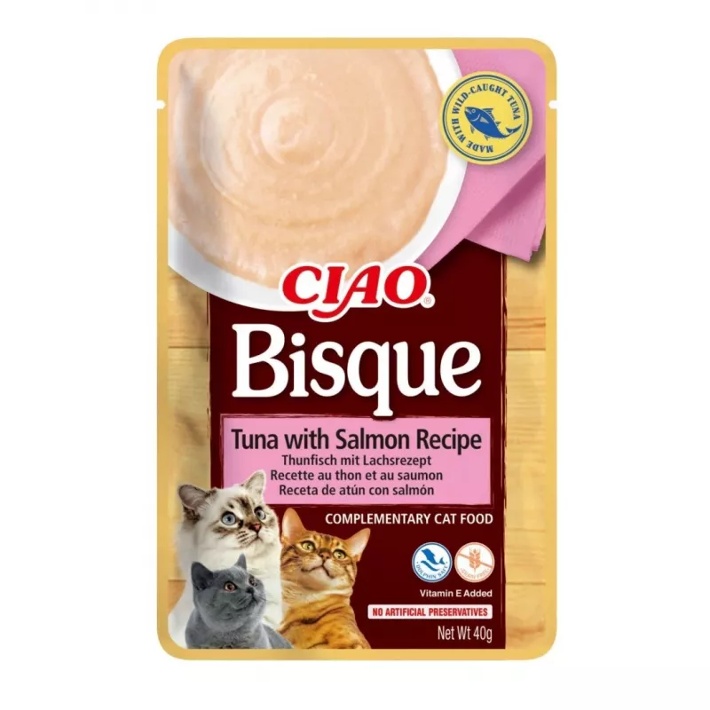 INABA Ciao Bisque zupa krem przysmaki dla kotów, z kurczakiem, wołowiną i rybą, 24 x 40 g