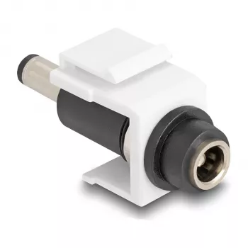 DeLOCK Moduł Keystone DC 5.5 x 2.1 mm żeński na DC 5.5 x 2.5 mm męski biały